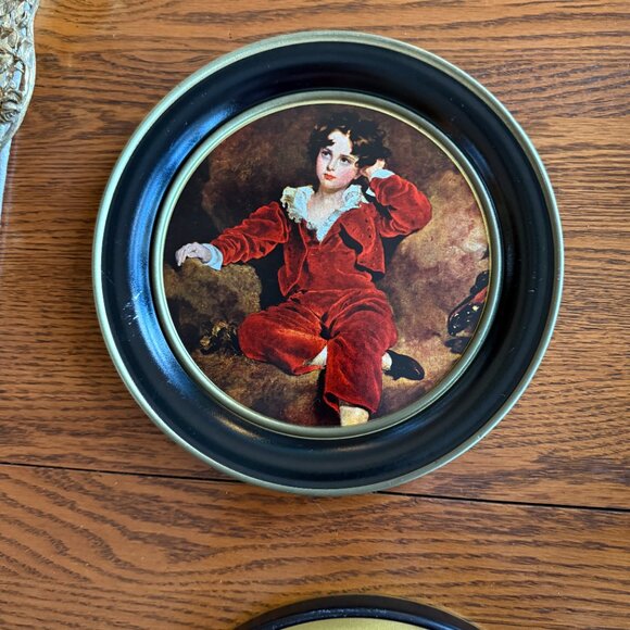 2 Vintage Tin Classic Picture of Blue Boy & Red Boy - Picture 8 of 15